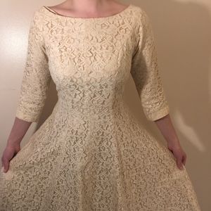 Vintage White/Cream Midi Dress
